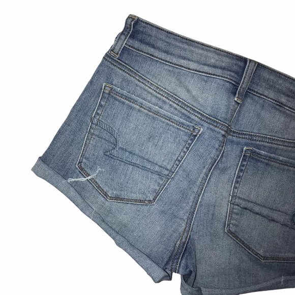 American Eagle Distressed Hi-Rise Shortie Shorts 8 - Picture 7 of 8